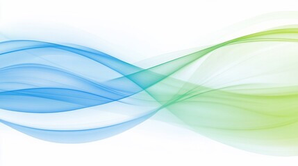 Abstract flowing lines of light blue and pale green.  Soft, elegant, and dynamic curves