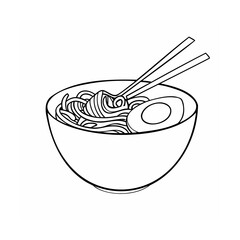 Of ramen bowl with noodles egg chopsticks on vector