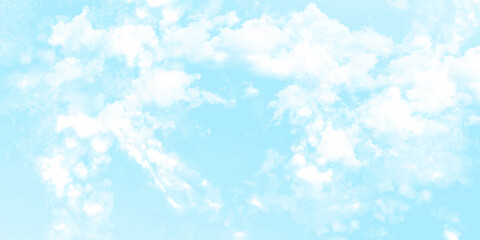 Blue sky with white cloud. Blue background. The summer sky is colorful clearing day and beautiful nature in the morning. for backdrop