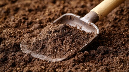 Scoop of Rich Soil for Gardening
