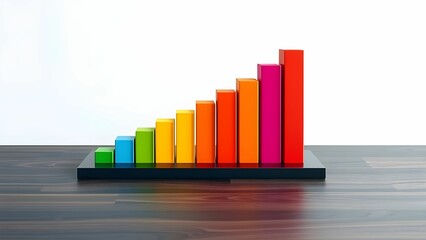 business graph on a white