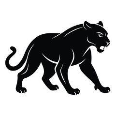 Majestic Black Panther Silhouette Powerful Vector Illustration of a Wild Cat