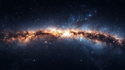 Fototapeta premium Stunning panoramic view of the Milky Way galaxy, showcasing its vibrant colors and cosmic dust.
