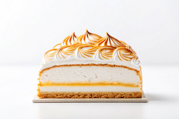 Baked Alaska Slice Creamy Meringue Lemon Curd Cake
