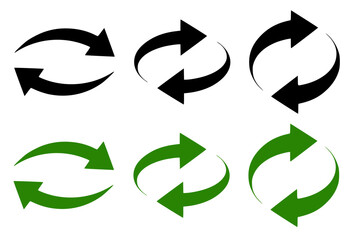 Two rotating arrows, recycle &ndash; vector
