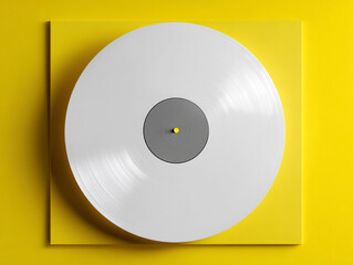 Black vinyl record with a white blank cover.