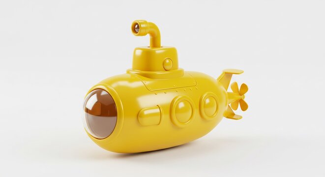 Gelbes UBoot Modell leuchtet hell Studioaufnahme. AI Generated