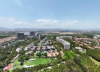 aerial high angle view of Sanya city, Hainan, China