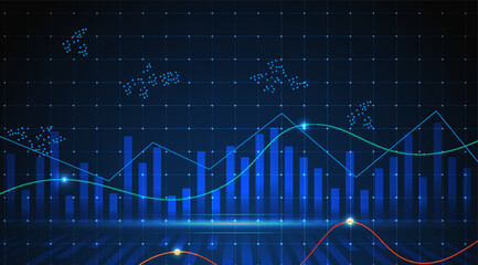 Naklejka premium Modern Business Analytics Chart with Global Data Visualization