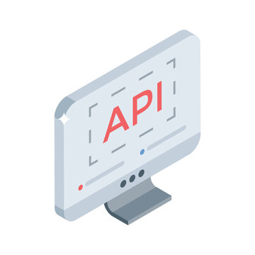 A customizable isometric icon of api integration