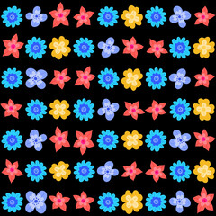 Florar Pattern. Abstract Floral Background Design with Artistic Botanical Elements