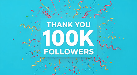 Social Media Milestone: 100,000 Followers Gratitude