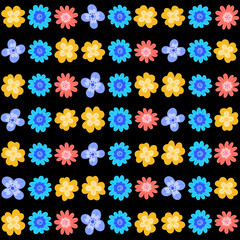 Florar Pattern. Abstract Floral Background Design with Artistic Botanical Elements