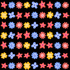 Florar Pattern. Abstract Floral Background Design with Artistic Botanical Elements