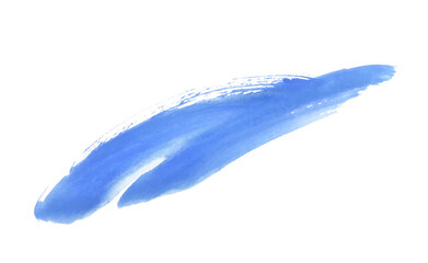 Blue watercolor paint brush stroke isolated on transparent background. watercolor png.