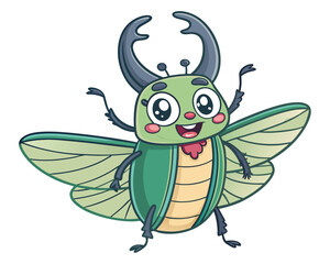 Cute Beetle Coloring Book for Kids – Big-Eyed Cartoon Bugs with Smiles & Fun Expressions