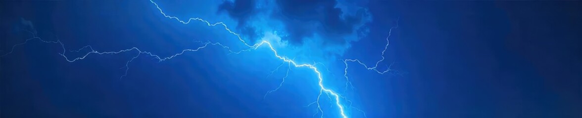 Electric blue bolts streak across a dramatic, dark sky A vibrant, intense display of nature's power Perfect for weather, energy, and power-related projects , sky scape, stormy