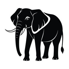 Majestic African Elephant Silhouette Powerful Symbol of Strength and Wisdom