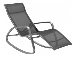 A zero gravity chair made of aluminum with a mesh fabric seat for a private house patio.