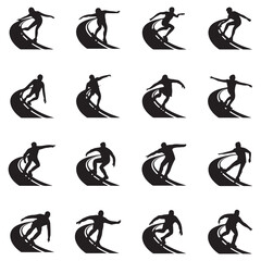 Ultimate Skating Silhouette Collection &ndash; Dynamic Vector Set of Kids and Adults Performing Skateboarding and Ice Skating Poses for Sports, T-Shirt Prints, and Urban Design Projects . Thank You . 