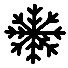 Black snowflake, winter design element, vector illustration