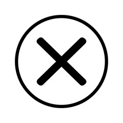 Cross mark icon vector design. Wrong symbol illustration. Incorrect sign. Black cross mark.