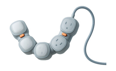 Flexible power strip with adjustable outlets, perfect for use in a child?s room to safely connect various nightlights.