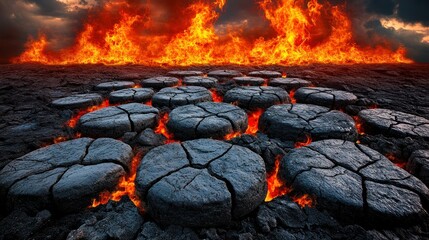 Stone Path Through a Fiery Landscape