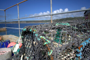 Lobster Pots at Sennen Cove, Cornwall, United Kingdom