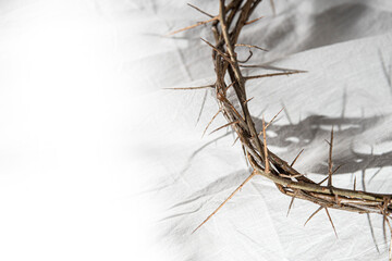 Crown of Thorns associated with the Passion of Jesus Christ. Symbol of the Crucifixion at Calvary...