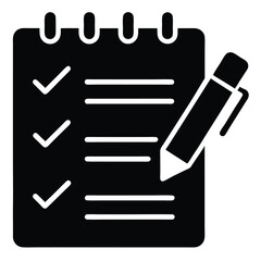 Checklist Icon Simple Black and White Design for To-Do Lists, Planning, and Organization