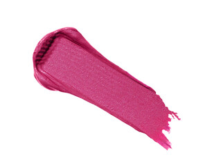 Pink shimmering wet eyeshadow swatch isolated on transparent background. Eyeshadow smear smudged showcasing eyeshadow texture.