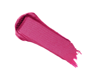 Pink shimmering wet eyeshadow swatch isolated on transparent background. Eyeshadow smear smudged showcasing eyeshadow texture.