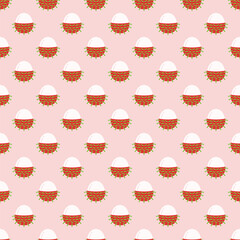 Seamless Pattern of Rambutan Illustration.