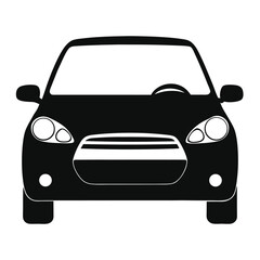 Naklejka premium Front View of a Simple Car Icon A Clean, Minimalist Vector Illustration of an Automobile