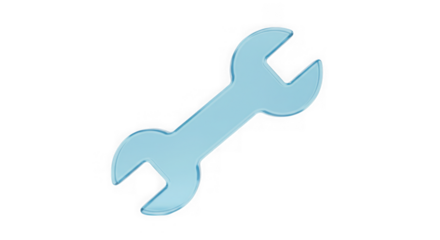 Wrench: A close-up studio shot shows a single, clean wrench, representing tools, craftsmanship, and construction. 