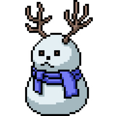 pixel art of deer scarf snowball doll