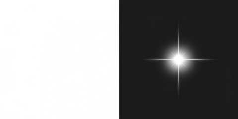 Starburst light effect isolated on a transparent background