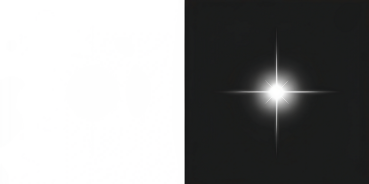 Starburst light effect isolated on a transparent background