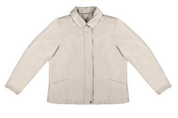 Cream Coat, isolated background. Light beige color