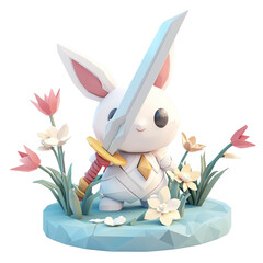 3D games character on transparent png background