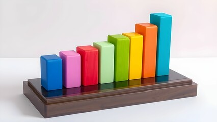 business graph on white background