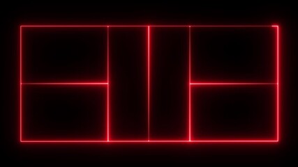 pickleball court icon animation on black background. futuristic digital icon video of a high-tech pickleball court. - Powered by Adobe