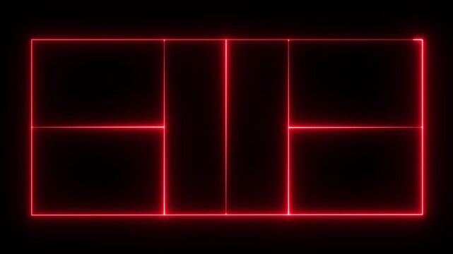 pickleball court icon animation on black background. futuristic digital icon video of a high-tech pickleball court.  - Powered by Adobe