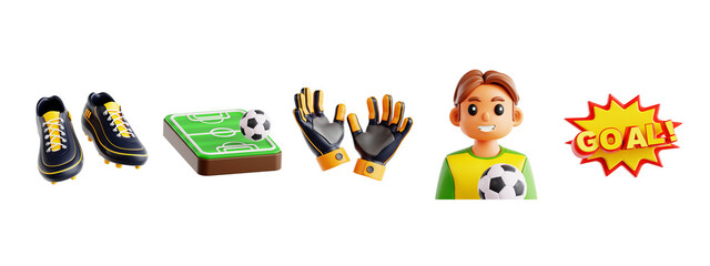 3D Water Bottle, Fan Scarf, and Supporter Gear Icons in Game Day Set