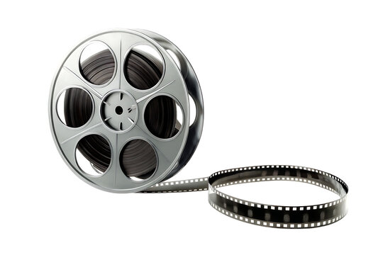film reel and strip movie as cinema production isolated on white background PNG,AI GENERATED - Powered by Adobe