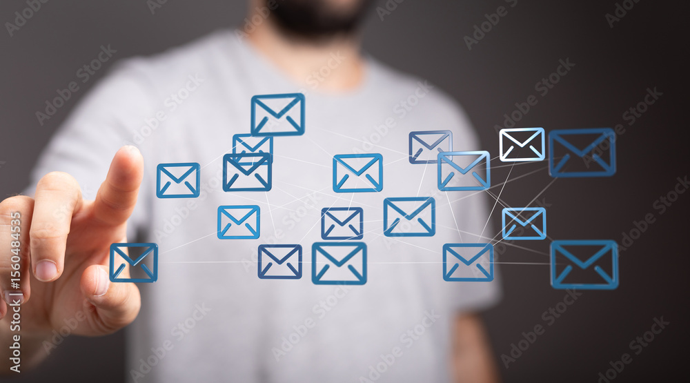 Poster seamless email communication. efficient messaging for business and personal use.