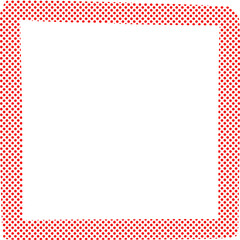 手描きで赤いドットの四角形イラスト