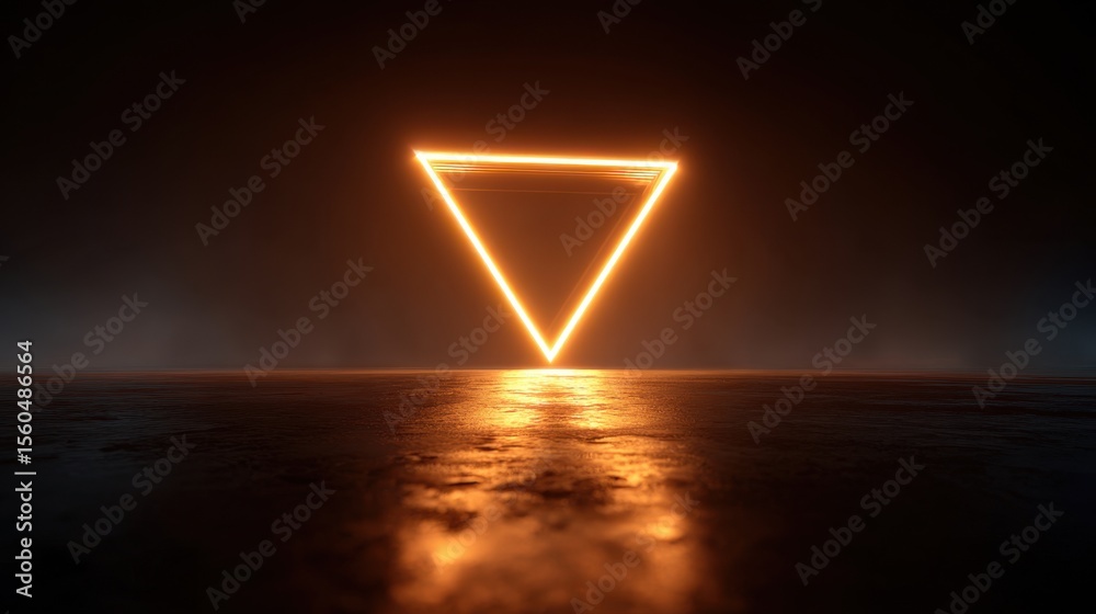 Poster Abstract glowing 'u' letter shape floating with sparkling light trails against a dark background