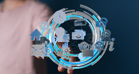 Digital technology, data, connectivity, internet, global network, communication, information,...